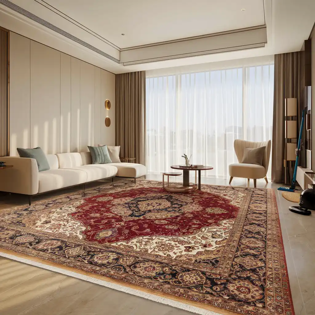 نحوه صحیح جارو زدن فرش