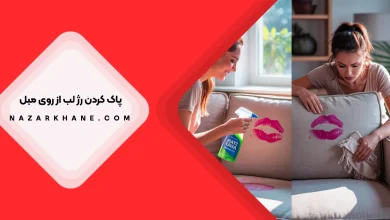 پاک کردن لکه رژ لب از روی مبل